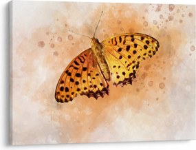 Kép - narancssárga pillangó, akvarell (70x50 cm)