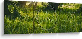 Tájkép - rét (órával) (90x30 cm)