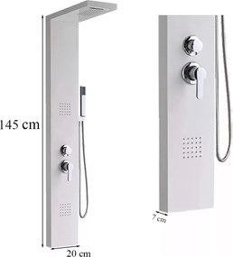Luxus hidromasszázs zuhanypanel modern fürdőszobába – Malaga White hidromasszázs zuhanypanel