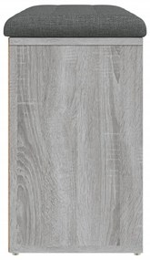 szürke sonoma színű szerelt fa cipőtároló pad 82 x 32 x 50 cm