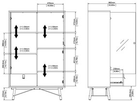 Natúr színű tálalószekrény tölgyfa dekorral 102x162x40 cm Ry – Tvilum