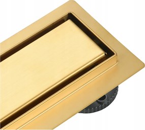 Aquauno 2in1 Lineáris Lefolyó 120 cm Alacsony Szifon 52mm Arany