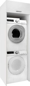 Szekrény mosógép és szárítógép fölé, fehér, JERGI