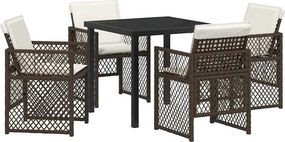 vidaXL Kert étkező szett 5 pcs Barna polirattan