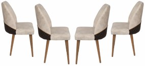 Nova Cream and Walnut étkezőszék szett, 4 db, 4 db