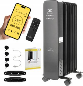 Elektromos olajradiátor Mission Air Oslo black 1500W fekete Wifi Időzítő