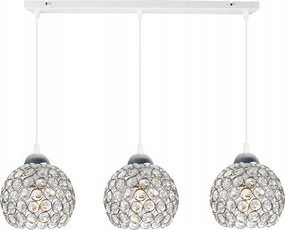 Mennyezeti Függőlámpa Króm Hármas Csillár Plafon Csillogó Kristályok