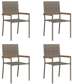 vidaXL Kerti összecsukható székek 4 pcs Szürke és Barna
