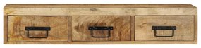 tömör nyers mangófa falra szerelhető TV-szekrény 100x30x19 cm
