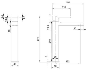 OMNIRES SL7712CR - Mosdócsap SLIDE 27,8 cm fényezett króm