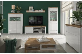 VILGO 1D160 TV-asztal, fényes fehér