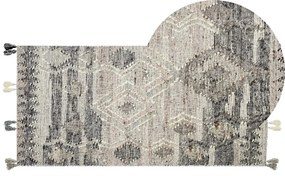 Szürke kilim gyapjúszőnyeg 80 x 150 cm ARATASHEN Beliani