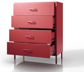 Komód CARLA , 800 x 1015 x 400 mm, Modern: piros