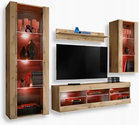 komodee Tivoli Medio Rtv szett nappaliba Wotan tölgy Rgb Led