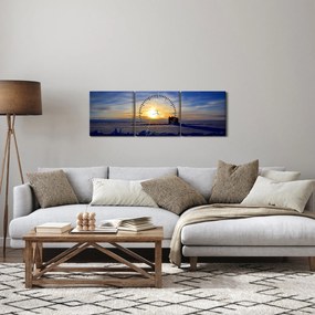 Kép - sarkvidéki táj (órával) (90x30 cm)