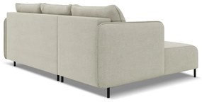 Bézs kinyitható-tárolóhelyes sarokkanapé (bal oldali) Luana – Makamii