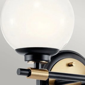 Kichler KL-BENNO2-BK-CPZ-LED BENNO fürdőszobai lámpatest, 2x LED/3W/230V, fekete/arany, IP44