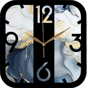 Dekoratív falióra Nappaliba Kék márvány arany 35cm