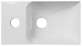 Sapho - Falra szerelhető mosdó PICCOLINO 31x17 cm balos/öntött márvány/fehér