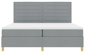 vidaXL Boxspring Ágy Matrac Világosszürke 200x200 cm Szövet