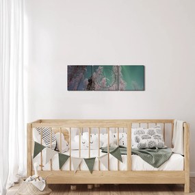 Az aurora borealis képe fagyos fák felett (órával) (90x30 cm)