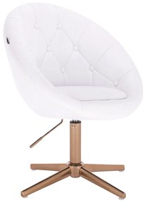 HC8516CROSS Fehér modern műbőr szék arany lábbal
