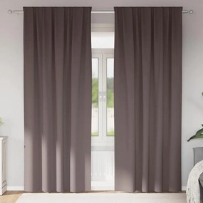 Függönyök függönyökkel 2 pcs sötétbarna 245x140cm Poliészter