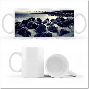 Fényképes bögre Régi fotó Tengerpart kövekkel