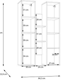 Fali polc INAR tölgy/fekete