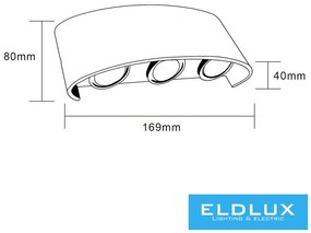 ELDLUX ES68-N3C Modern Kültéri Fali Lámpa LED IP44
