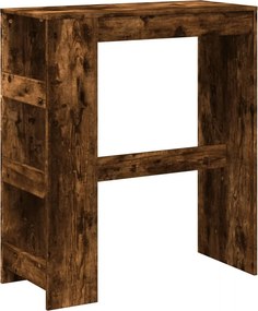 vidaXL füstös tölgy szerelt fa bárasztal tárolókkal 90 x 40 x 103,5 cm