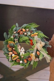 Karácsonyi Koszorú Nemes Jelenfából, 60 cm-es koszorú, Karácsony