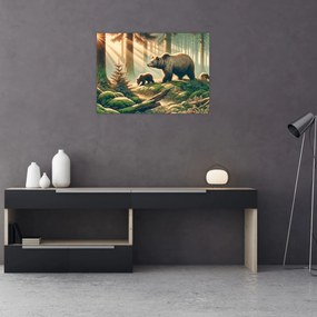 Kép - Medvék az erdőben (70x50 cm)