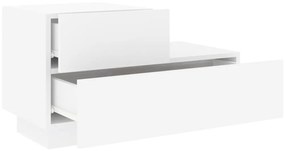 fehér éjjeliszekrény LED-világítással 70 x 36 x 40,5 cm