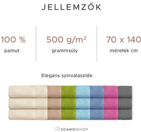 CLARYSSE ELEGANCE törölköző 70x140 cm szürke, 100% pamut