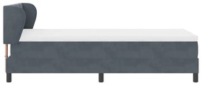 Boxspring ágy matraccal sötét szürke 100x200 cm bársony