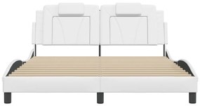 fehér műbőr ágykeret Viana matrac nélkül 160x200 cm