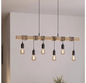 Eglo 55242 - Csillár zsinóron TOWNSHEND 6xE27/60W/230V