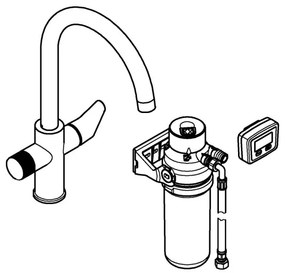 GROHE 30593000 - Mosogató csaptelep BLUE PURE C-kifolyó, fényes króm