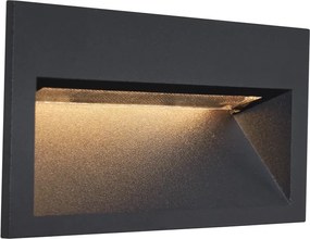 6 darabos modern süllyesztett fali lámpa szett fekete 16 cm LED-del IP65 - Mert