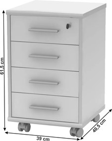 Zárható irodai konténer, fehér, JOHAN 2 NEW 12