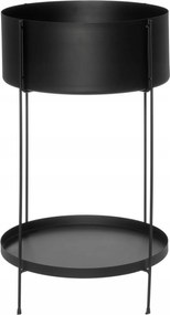 Virágágyás Fém Fekete Kerek Virágtartó Állvány A Nappaliba Ø 37 cm