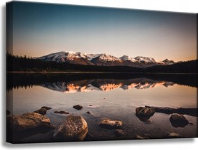 Vászonkép Természet Tájkép Hegyek Tó 60x40