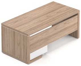 Lineart asztal 180 x 85 cm + jobb konténer, sötét szil / antracit