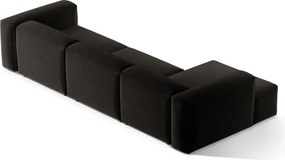 Fekete sarokkanapé (bal oldali-heverő résszel) Bergamo – Cosmopolitan Design