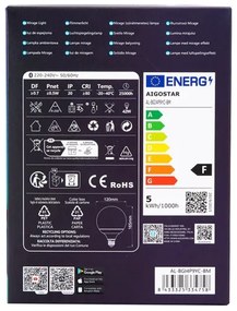 LED RGBW Dimmelhető izzó MESH G120 E27/4,9W/230V 2700-6500K + távirányító - Aigostar