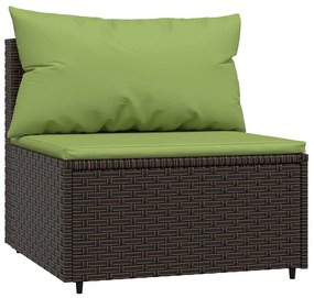 3 részes barna polyrattan kerti ülőgarnitúra párnával