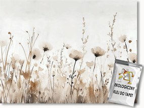 Fotótapéta Flizelina Természet Kert Rét Virágok Fű Bézs Barna 104x70,5 ragasztó