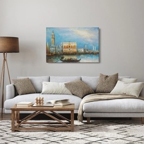 Kép - gondola Velencén áthaladva, olajfestmény (90x60 cm)