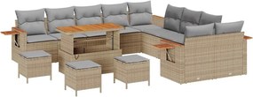 vidaXL Kerti Kanapé Szett párnával 14 pcs Beige és Világosszürke